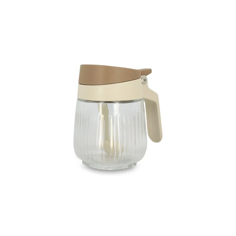 Bocal à épices en polypropylène crème et verre