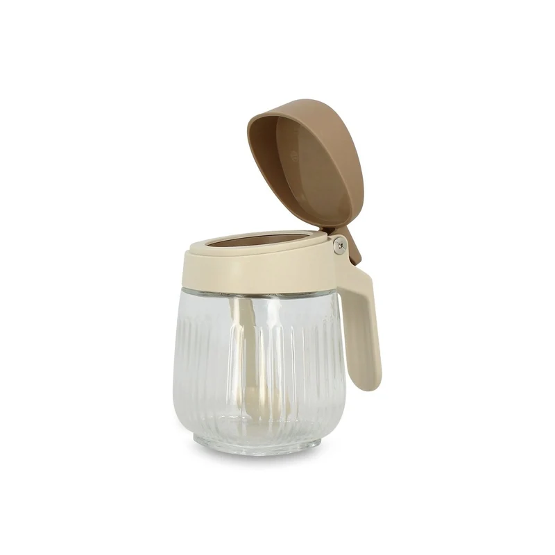 Bocal à épices en polypropylène crème et verre