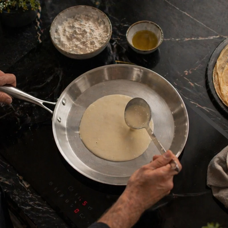 Crêpière Triply en acier inoxydable triple couche 28 cm 🇫🇷
