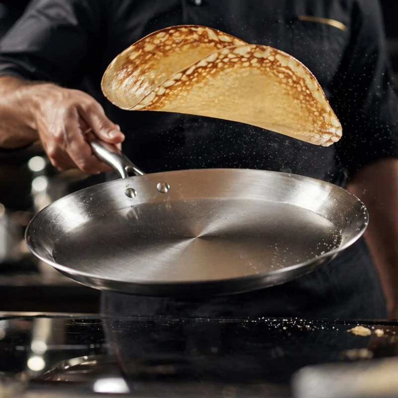 Crêpière Triply en acier inoxydable triple couche 28 cm 🇫🇷