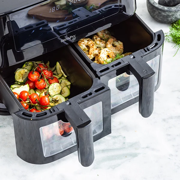 Friteuse à air chaud 2 paniers Dual Zone Bistro 8 L 3000 W Green pan