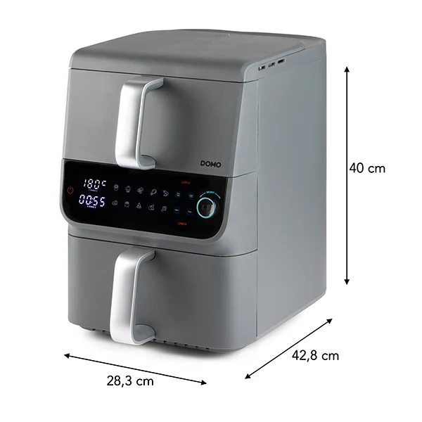 Friteuse à air chaud à doubles compartiments vertical 10 L 2500 W DO549FR Domo
