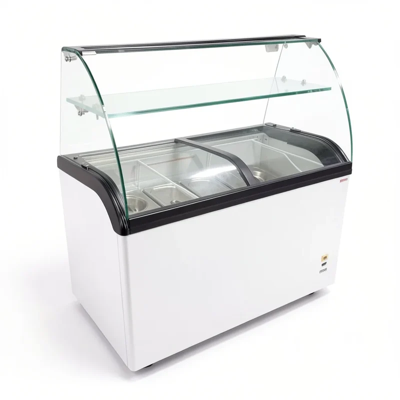 Vitrine à crème glacée avec verre de sécurité – 9 x 5 L – 278 L