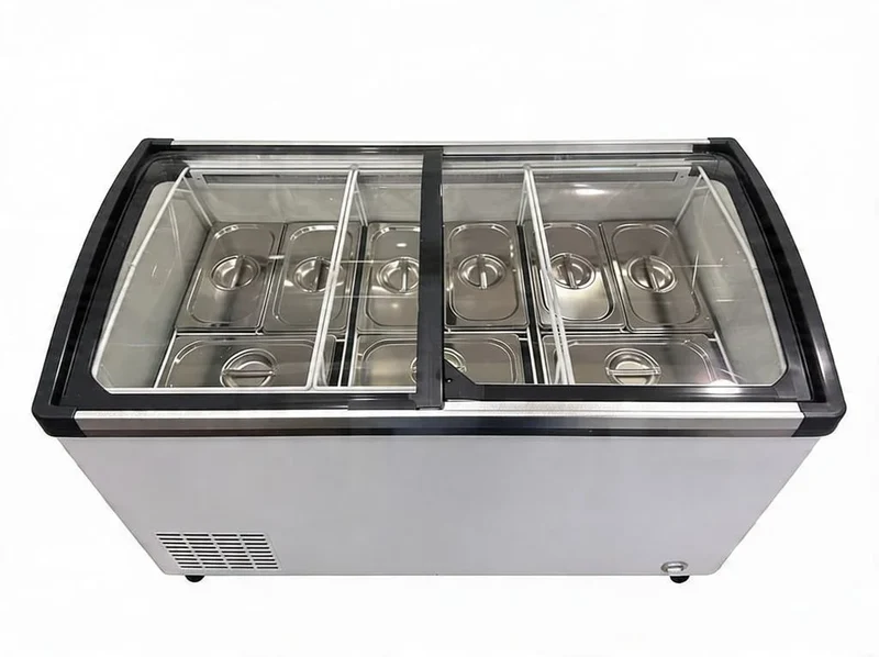 Vitrine à crème glacée avec verre de sécurité – 9 x 5 L – 278 L