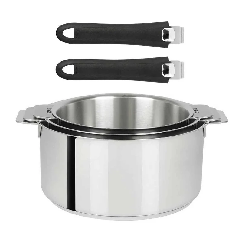 Lot 3 Casseroles Mutine avec 2 poignées Mutine INCLUSES - CRISTEL