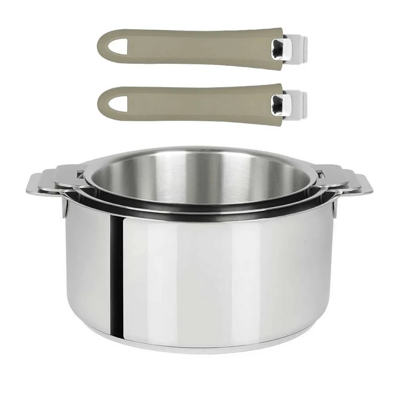 Lot 3 Casseroles Mutine avec 2 poignées Mutine INCLUSES - CRISTEL