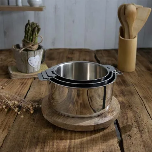 Lot de 4 Casseroles Mutine poignée amovible - CRISTEL