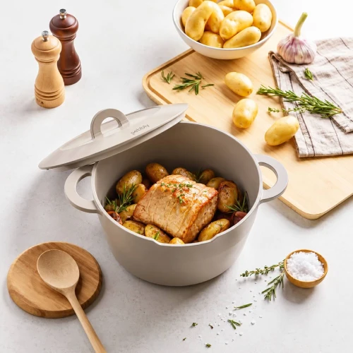Cocotte céramique multifonction 24 cm Greige - PEBBLY