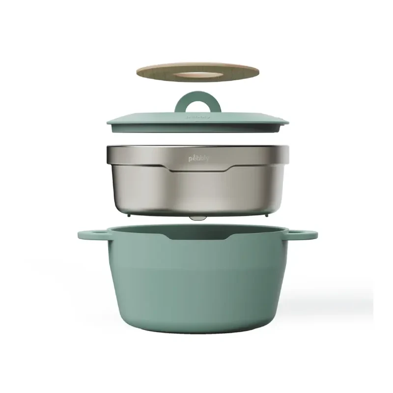 Cocotte céramique multifonction 24 cm Mint Sage - PEBBLY