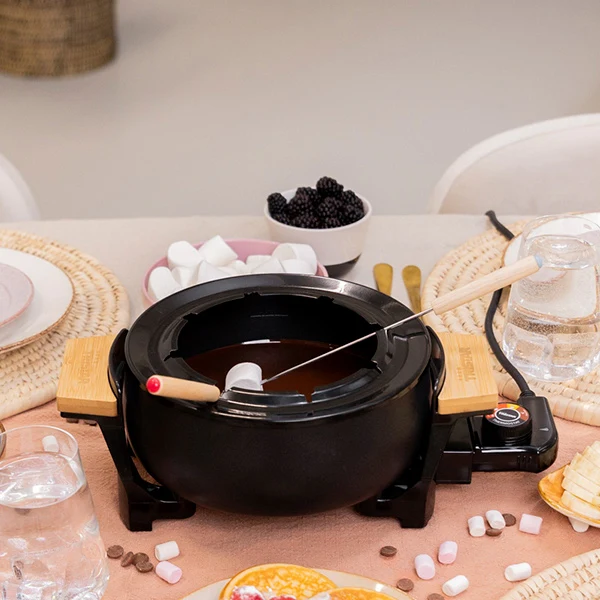 Appareil à fondue électrique finitions bambou 1000 W 1,5 L FO-1108 Tristar