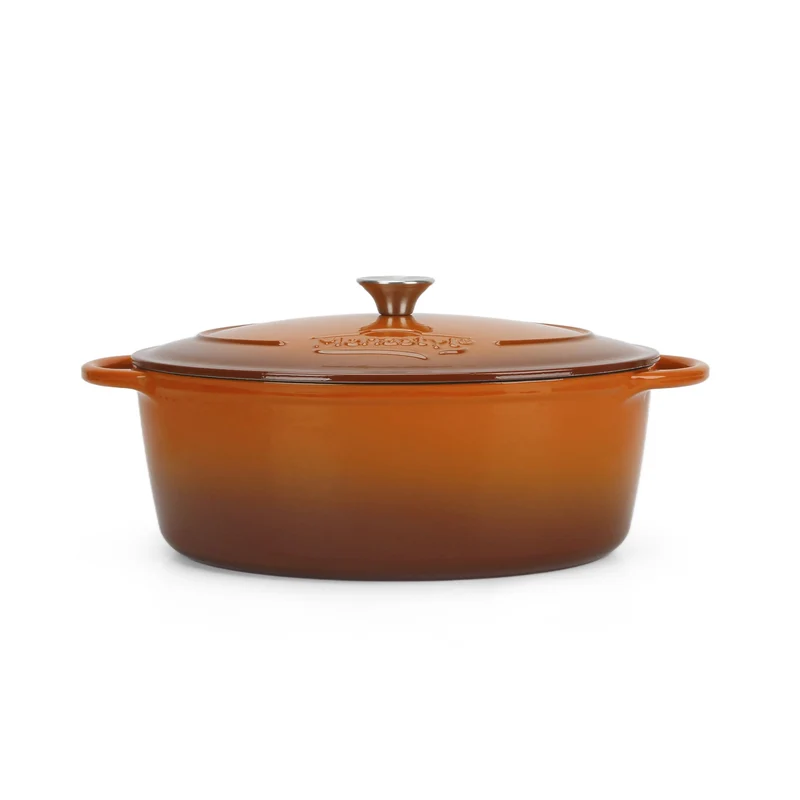 Cocotte Montagne ovale 4 litres en fonte émaillée brique