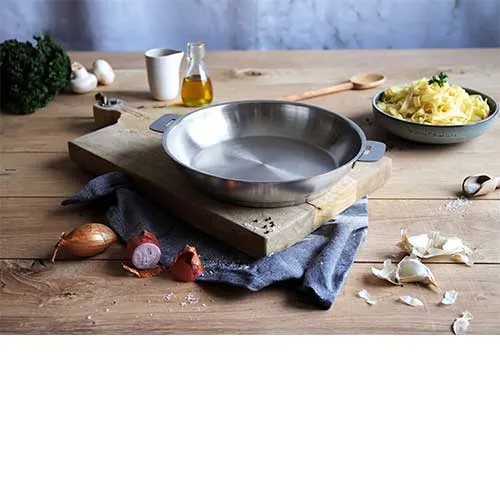 Lot de 2 Poêles hautes inox Strate poignée amovible OFFERTE - CRISTEL