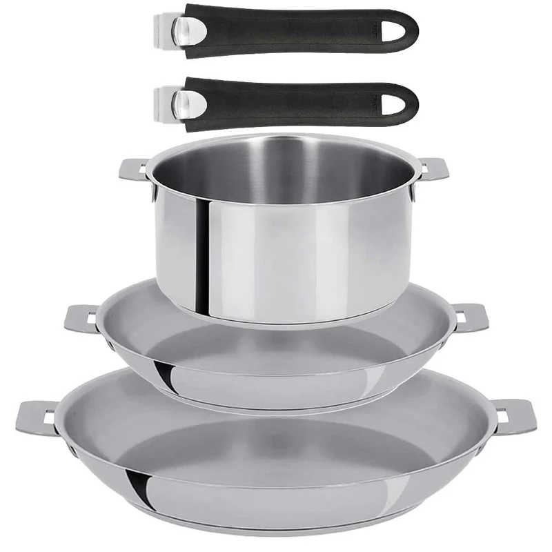 Lot 3 pièces inox Mutine avec 2 poignées OFFERTES - CRISTEL
