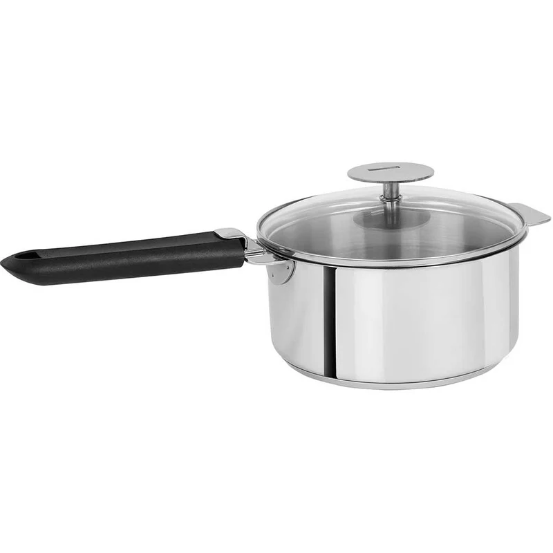 Lot 3 Casseroles inox Mutine avec Poignée et Couvercles - CRISTEL