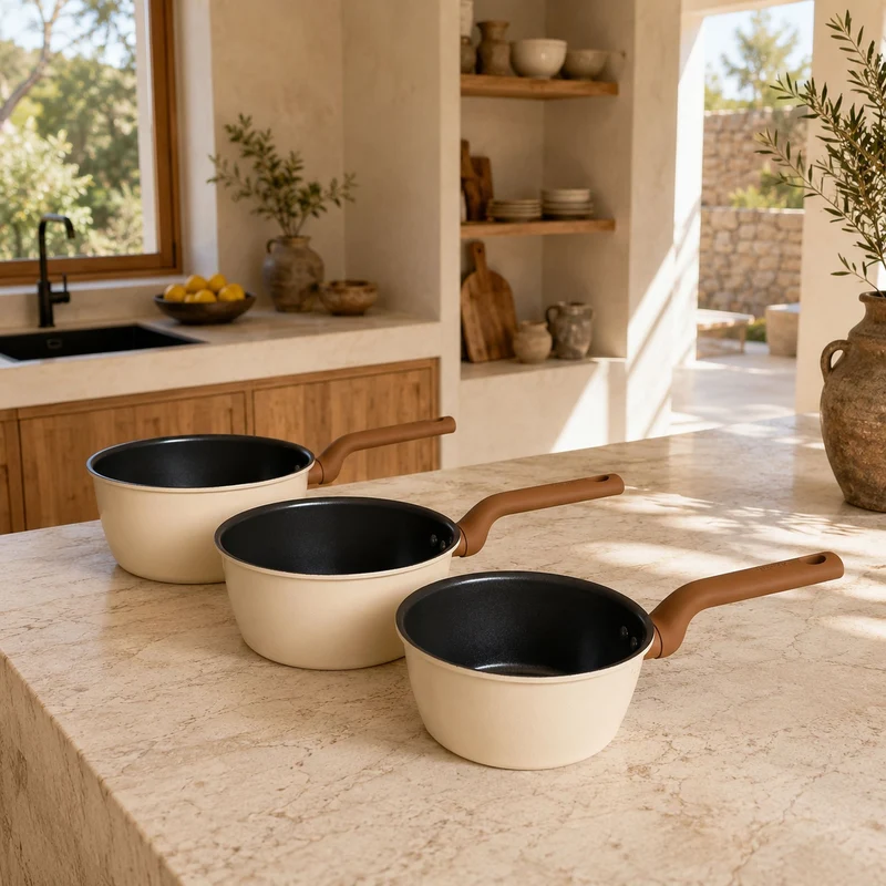 Lot de 3 casseroles Praticook en acier carbone