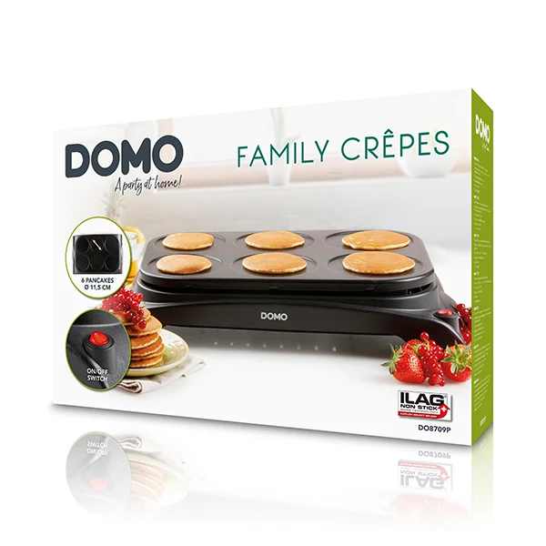Crêpière électrique 6 personnes Family crêpes DO8709P 1000 W Domo