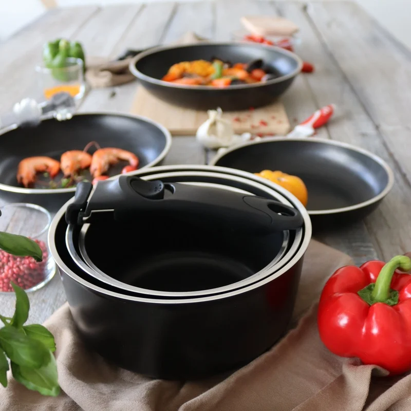 Set de 4 pièces en Aluminium noir