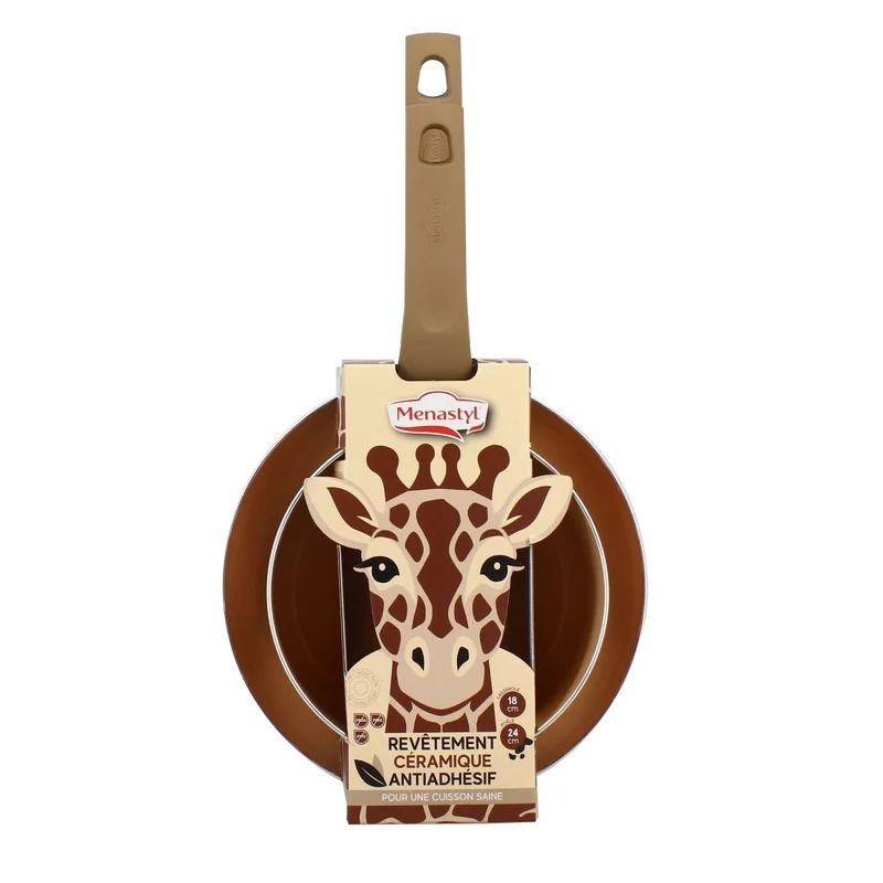 Lot de 2 pièces Girafe en aluminium et revêtement céramique sans PFAS