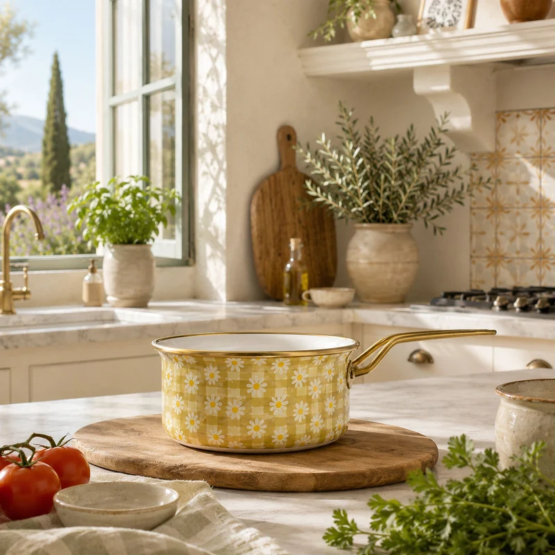 Casserole Daisy 18cm en acier émaillé