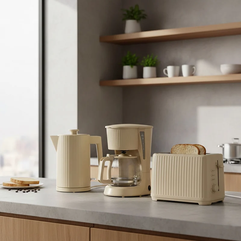 Bouilloire 1,7L en polypropylène crème strié