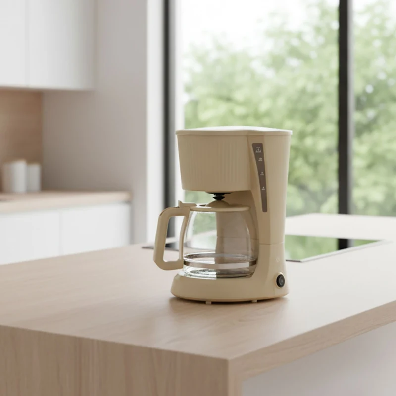 Cafetière 12 tasses 1,5L en polypropylène crème strié