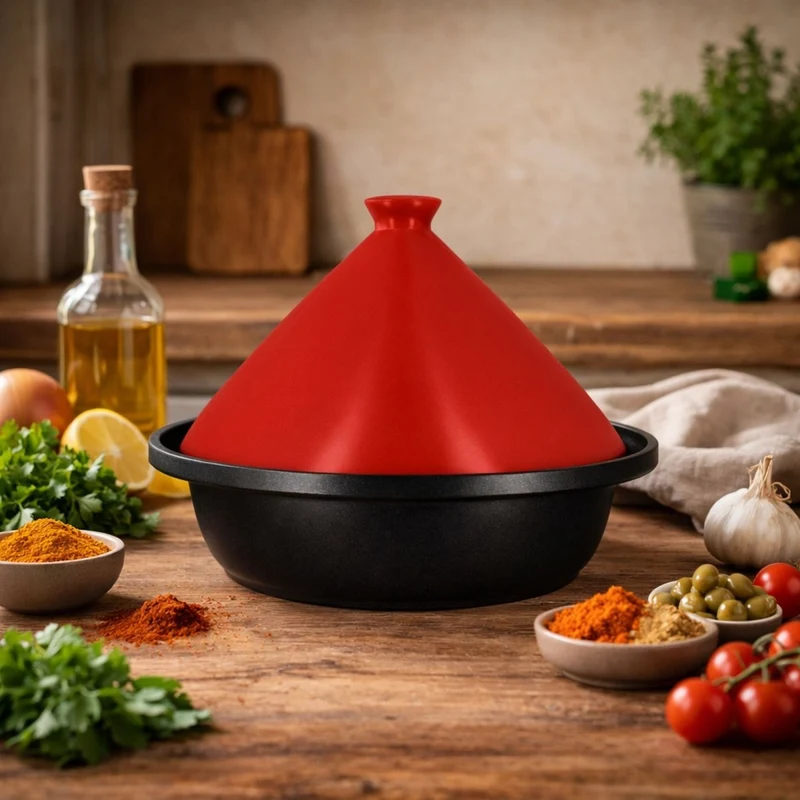 Tajine en aluminium avec couvercle en céramique 24 cm