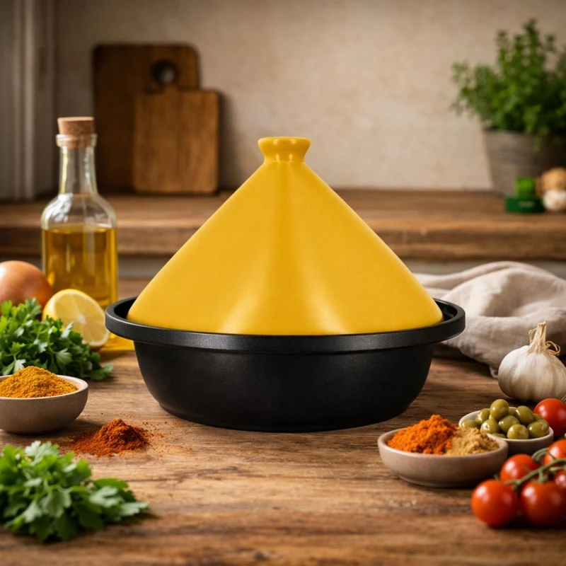 Tajine en aluminium avec couvercle en céramique 24 cm