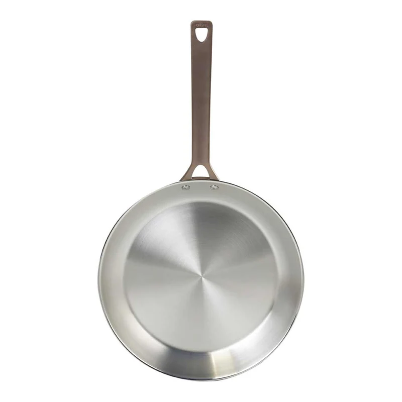 Poêle Inox Brossé Poignée Cuivrée - CRISTEL