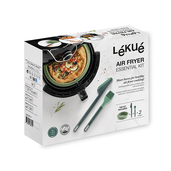 Set de 3 accessoires pour friteuse à air chaud avec moule, pince et pinceau Essential Lékué