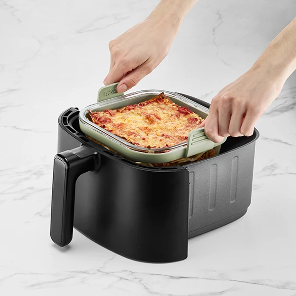 Plat en verre carré pour friteuse à air chaud Lékué