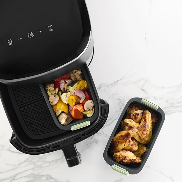 Panier rectangle en silicone pour friteuse à air chaud Lékué
