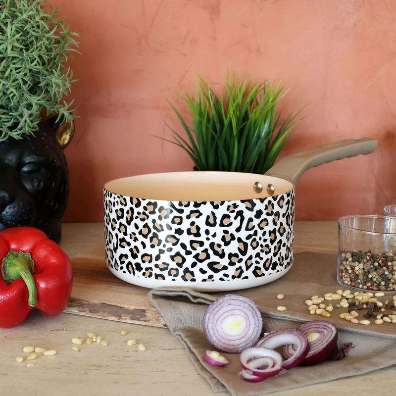 Casserole Léopard 18 cm en aluminium induction marron