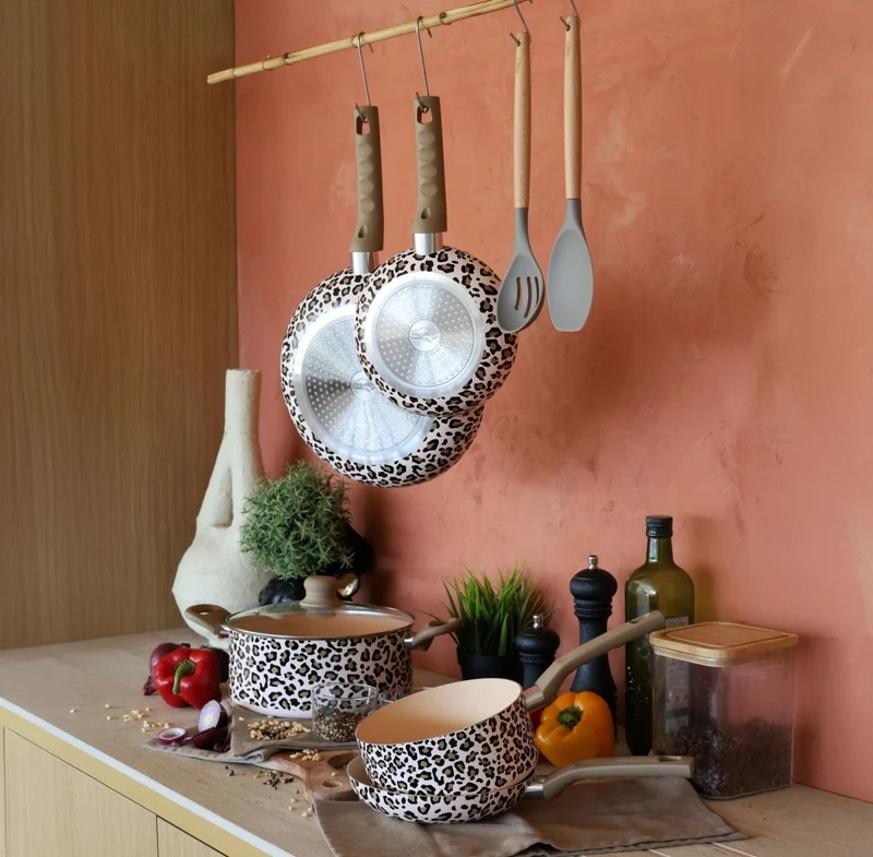 Poêle Léopard 24 cm en aluminium induction marron