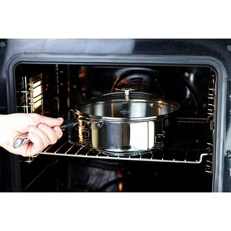 Lot 3 Casseroles inox Mutine avec Poignée et Couvercles - CRISTEL
