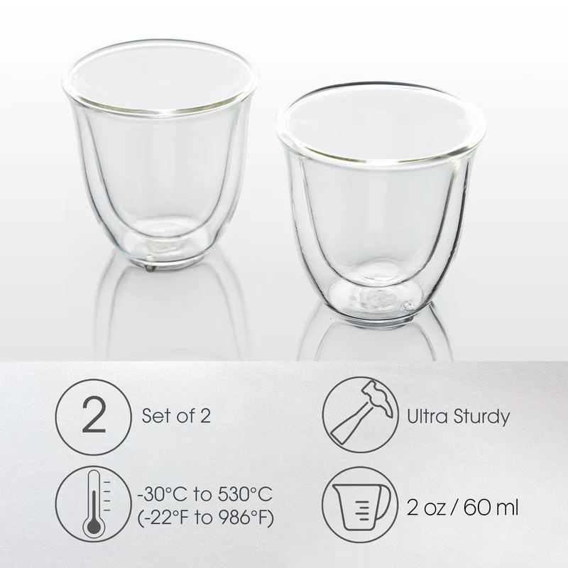 Verres à espresso isothermes à double paroi (2)
