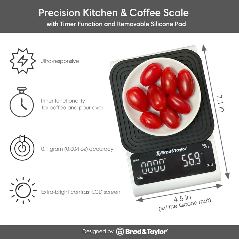 Balance de précision pour la cuisine et le café avec minuterie