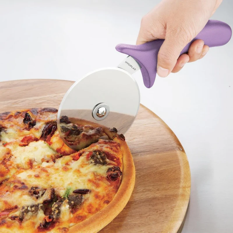 Roulette à pizza code couleur violet allergènes Hygiplas 102mm