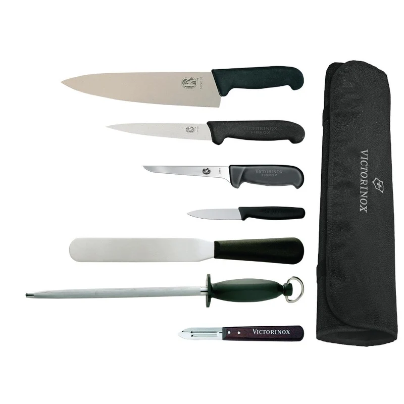 Ensemble de couteaux Victorinox Hygiplas et Vogue avec couteau chef 21,5cm et étui