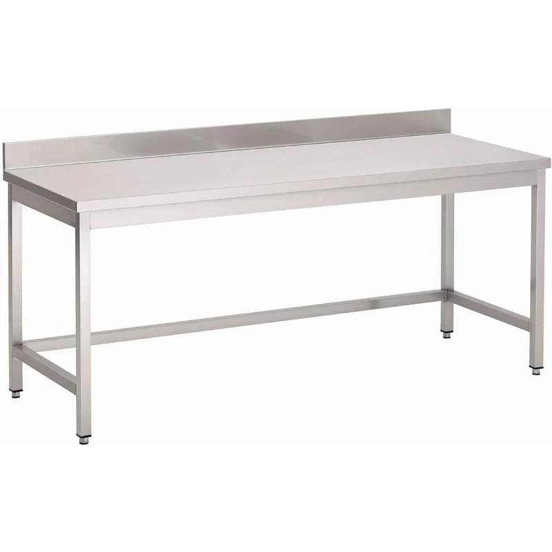 Table inox sans étagère basse avec dosseret Gastro M 1000 x 700 x 850mm