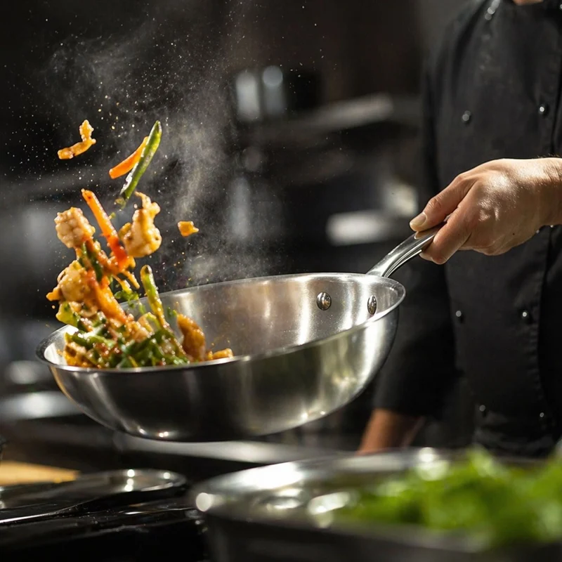 Wok Triply en acier inoxydable triple couche 24 cm 🇫🇷