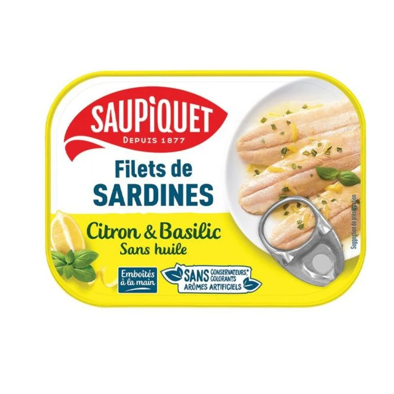 Filets sardines citron basilic