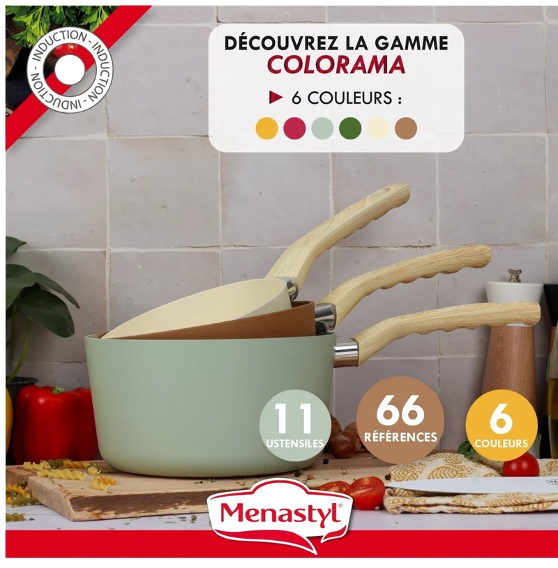 Set de 3 Casseroles Colorama 16/18/20 cm