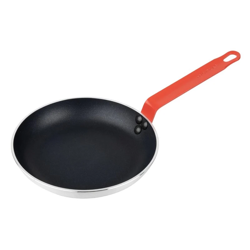 Poêle en aluminium antiadhésive Hygiplas Teflon Platinum Plus avec poignée rouge 24cm