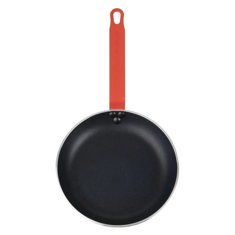 Poêle en aluminium antiadhésive Hygiplas Teflon Platinum Plus avec poignée rouge 24cm