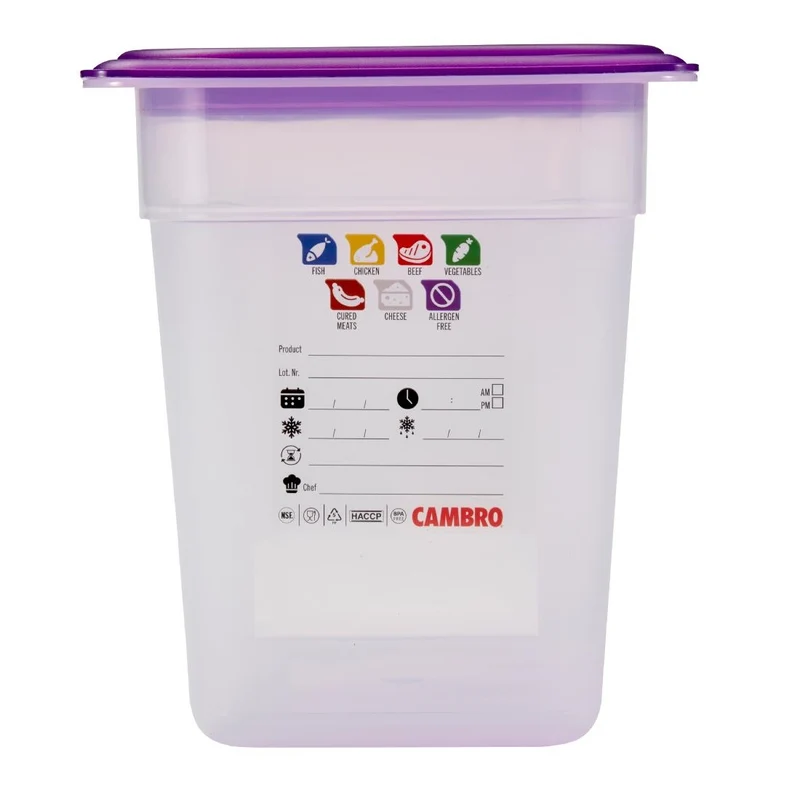 Bac en polypropylène Cambro Safetrak IML GN 1/3 200mm