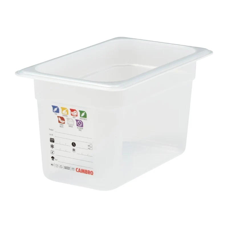 Bac en polypropylène Cambro Safetrak IML GN 1/4 150mm