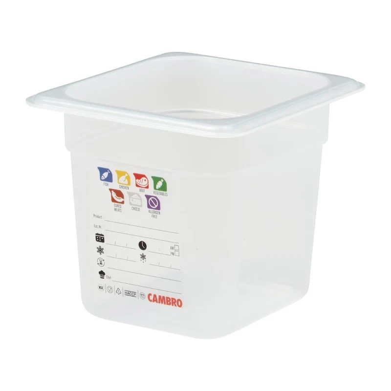 Bac en polypropylène Cambro Safetrak IML GN 1/6 150mm
