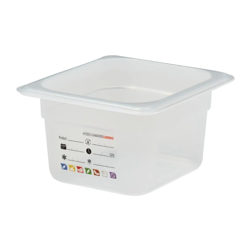 Bac en polypropylène Cambro Safetrak IML GN 1/6 100mm