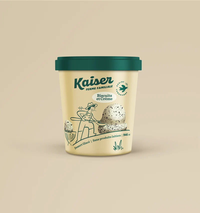 Crème glacée végane biscuits et crème