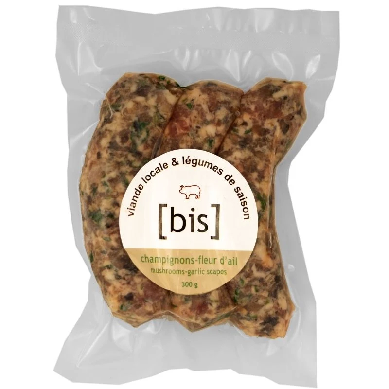 3 Saucisses champignons et fleur d'ail (porc)